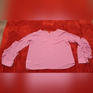 a new day Women's Ruffled Pink Blouse